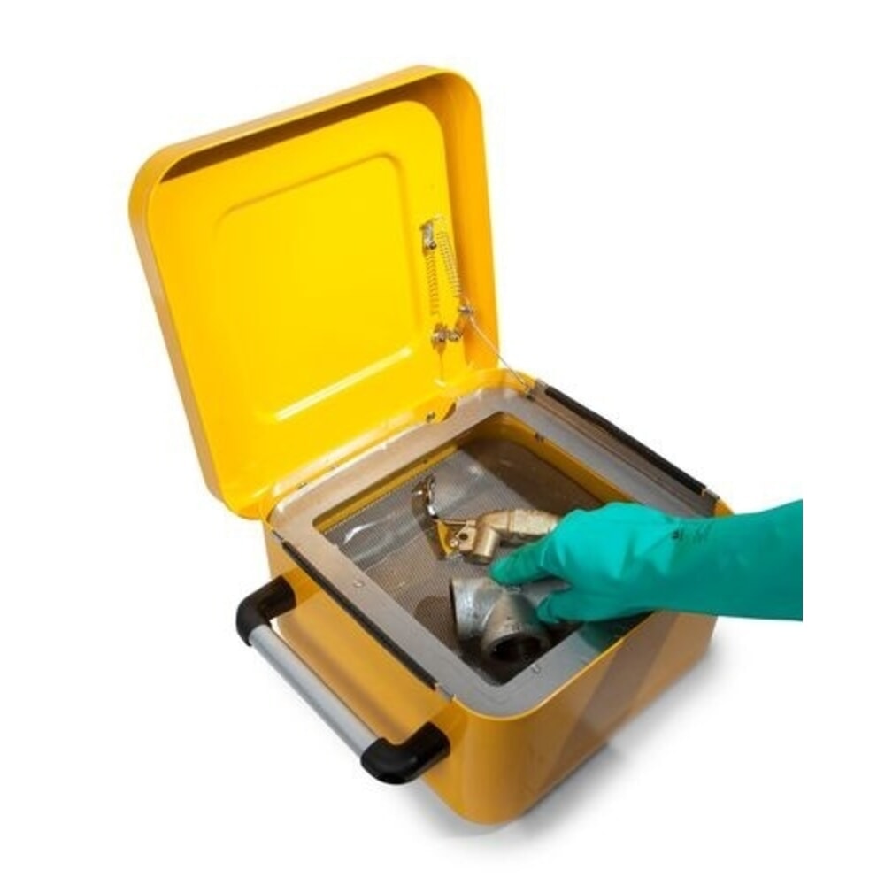 Número de imagen del producto 4: Denios limpiador de piezas pequeñas FALCON de acero, conexión a tierra, pintado, con cesta de inmersión, 10 l