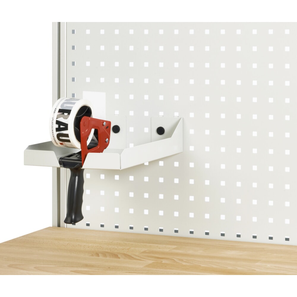 Número de imagen del producto 12: Juego de mesa de embalaje RAU adlatus 300 de altura regulable eléctricamente, montaje con almacén de cajas de cartón y placa perforada, HxAxF 1850-2250 mm x 1500 mm x 800 mm