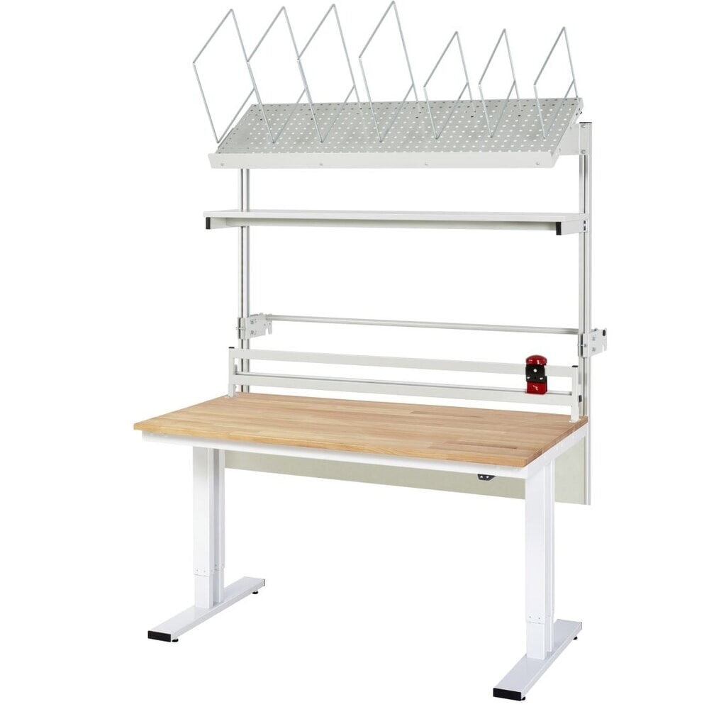 Imagen del producto: Juego de mesa de embalaje RAU adlatus 300 de altura regulable eléctricamente, con almacén de cajas de cartón, unidad de desenrollado y dispositivo de corte, HxAxF 1850-2250 mm x 1500 mm x 800 mm