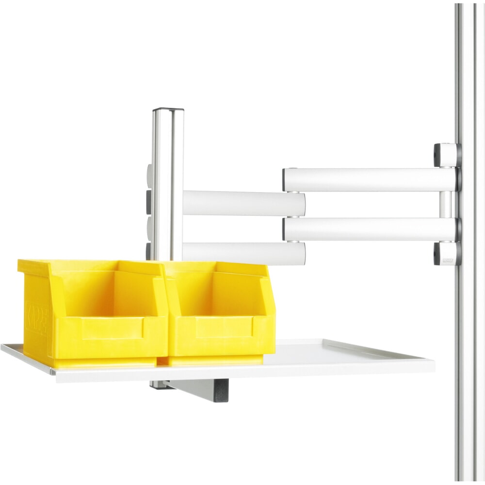 Imagen del producto: Brazo giratorio para mesa de embalaje RAU, con 3 articulaciones, incluyendo estante, alcance 540 mm