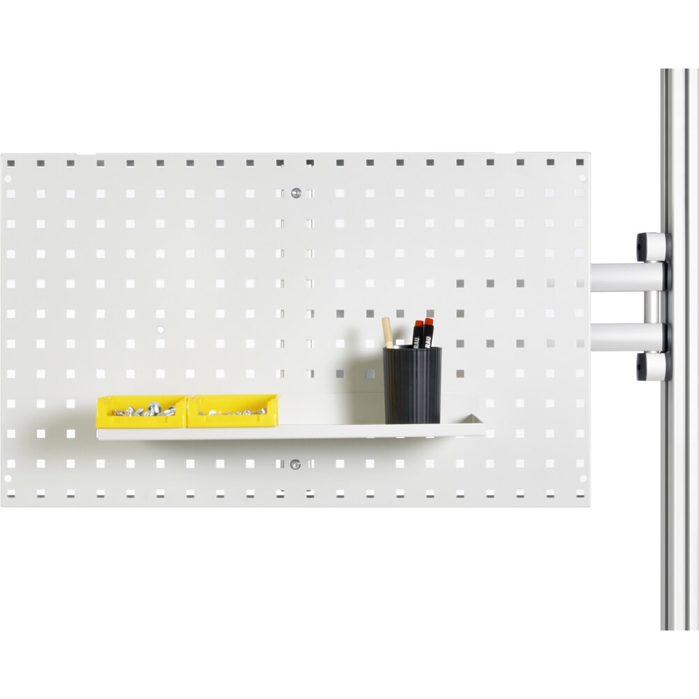 Imagen del producto: Brazo giratorio para mesa de embalaje RAU, con 3 articulaciones, incluyendo placa perforada, alcance 540 mm