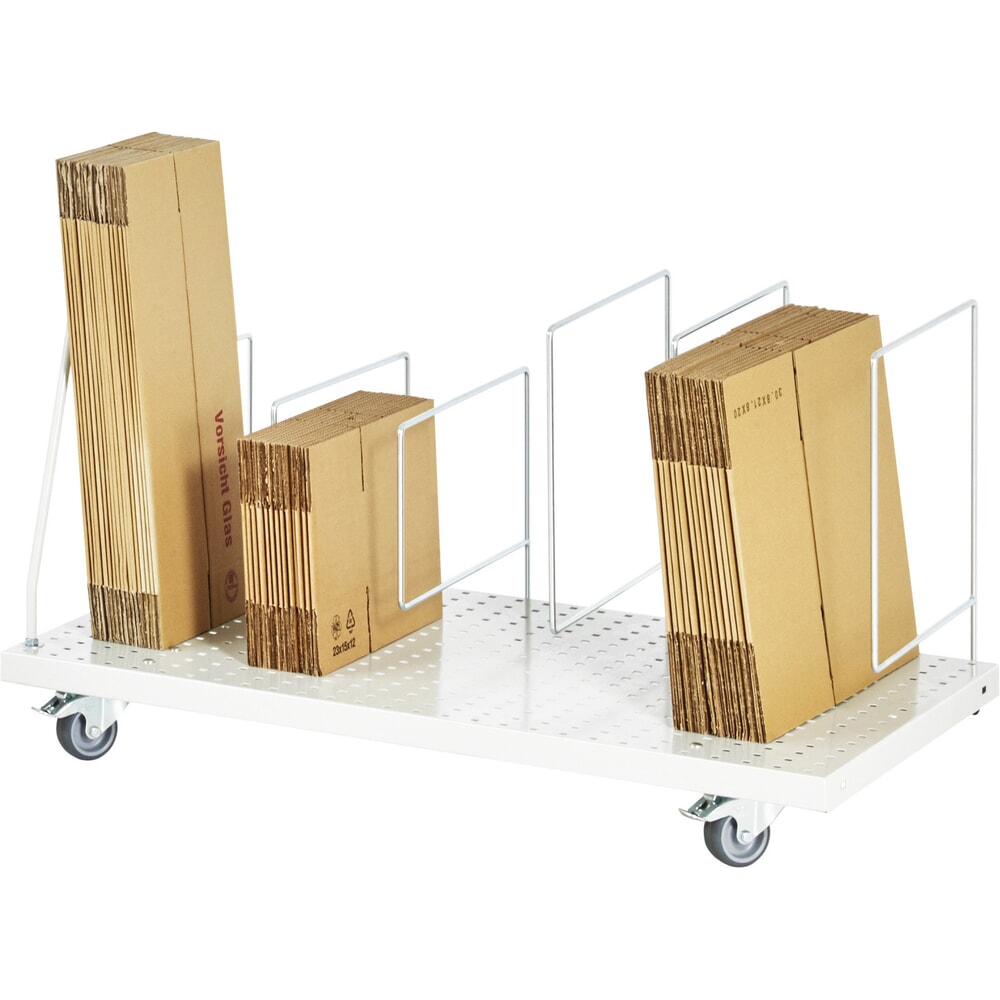 Número de imagen del producto 2: Almacén de cajas de cartón RAU para mesas de embalaje, móvil, gris claro, HxAxF 615 mm x 665 mm x 650 mm
