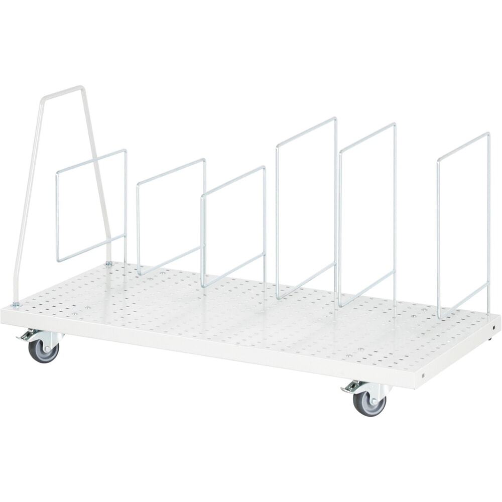 Imagen del producto: Almacén de cajas de cartón RAU para mesas de embalaje, móvil, gris claro, HxAxF 615 mm x 665 mm x 650 mm