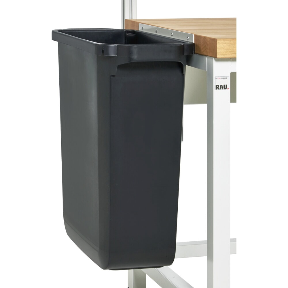 Imagen del producto: Cubo de basura para mesa de embalaje RAU, para montaje en placa, capacidad de 60 l, negro