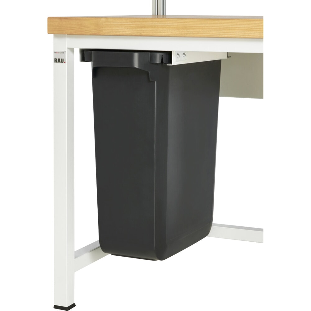 Imagen del producto: Cubo de basura extraíble para mesa de embalaje RAU, para montaje bajo mesa, capacidad de 60 l, negro