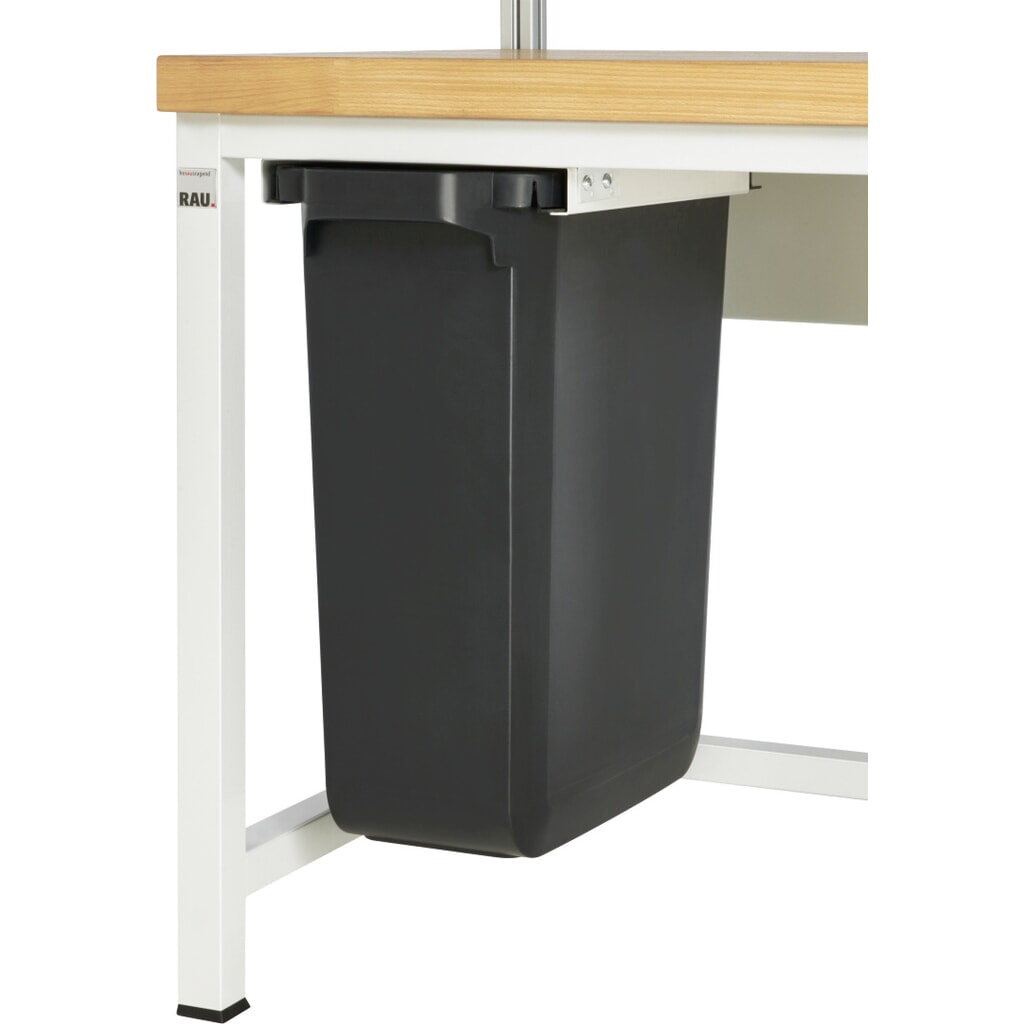 Cubo de basura extraíble para mesa de embalaje RAU, para montaje bajo mesa, capacidad de 60 l, negro Imagen del producto: Cubo de basura extraíble para mesa de embalaje RAU, para montaje bajo mesa, capacidad de 60 l, negro