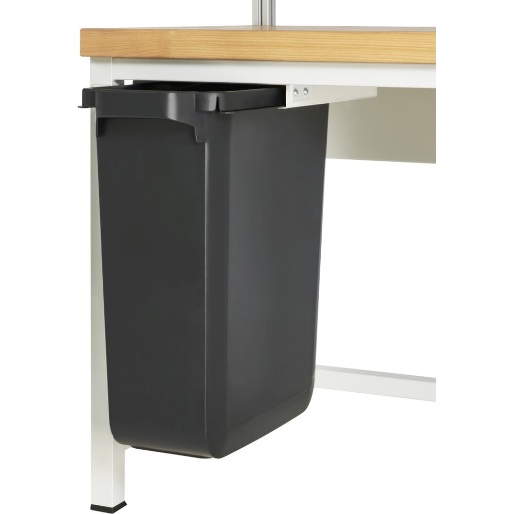 Número de imagen del producto 2: Cubo de basura extraíble para mesa de embalaje RAU, para montaje bajo mesa, capacidad de 60 l, negro