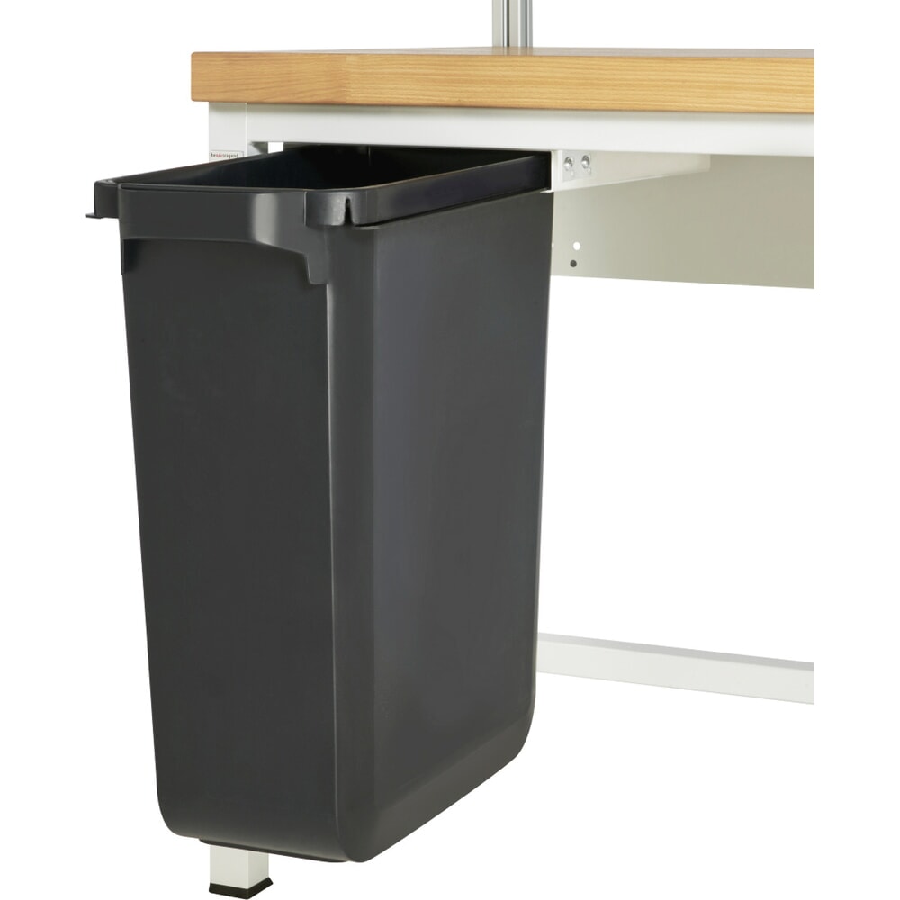Número de imagen del producto 3: Cubo de basura extraíble para mesa de embalaje RAU, para montaje bajo mesa, capacidad de 60 l, negro