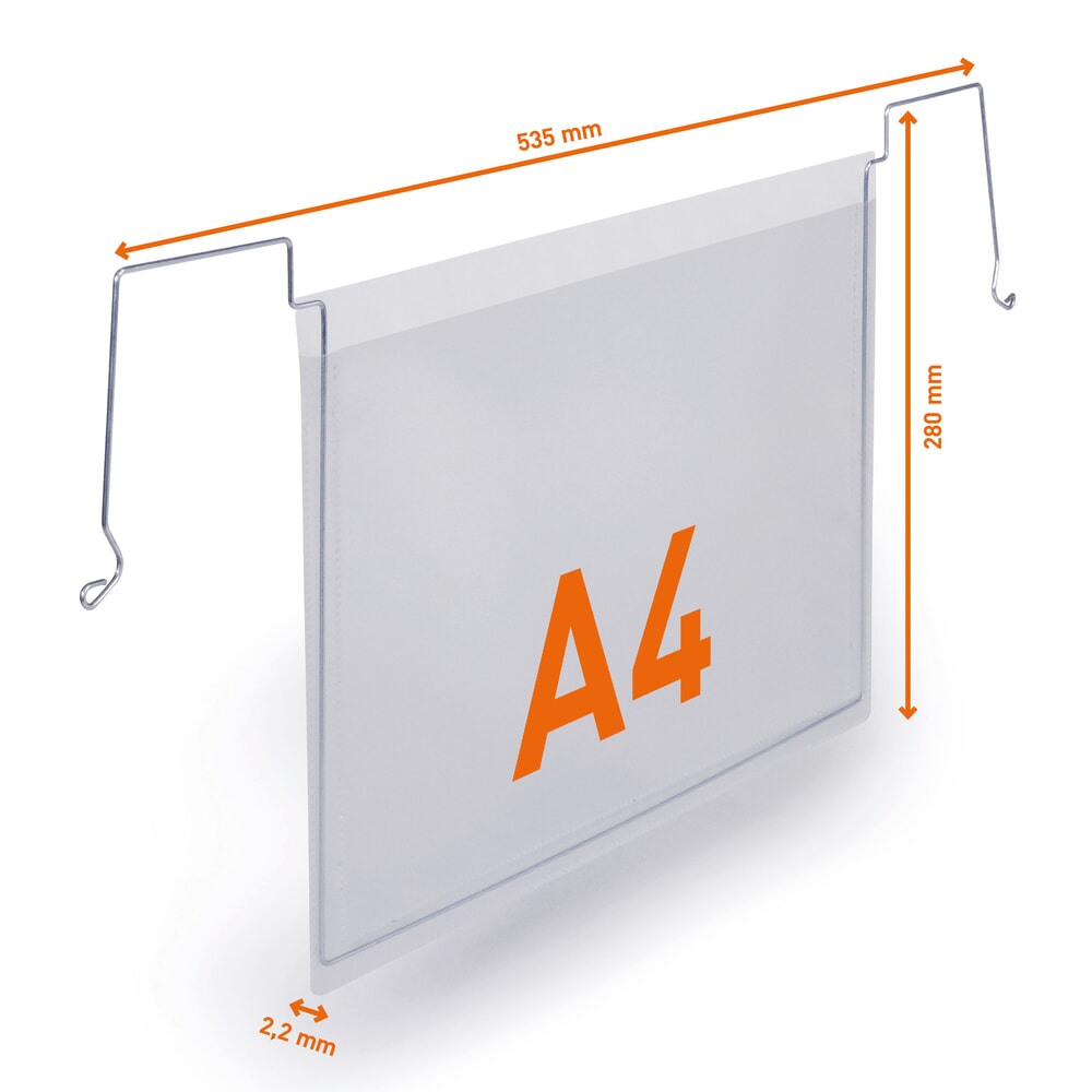 Número de imagen del producto 5: DURABLE bolsa para documentos con asa de alambre, DIN A4 apaisada, abierta