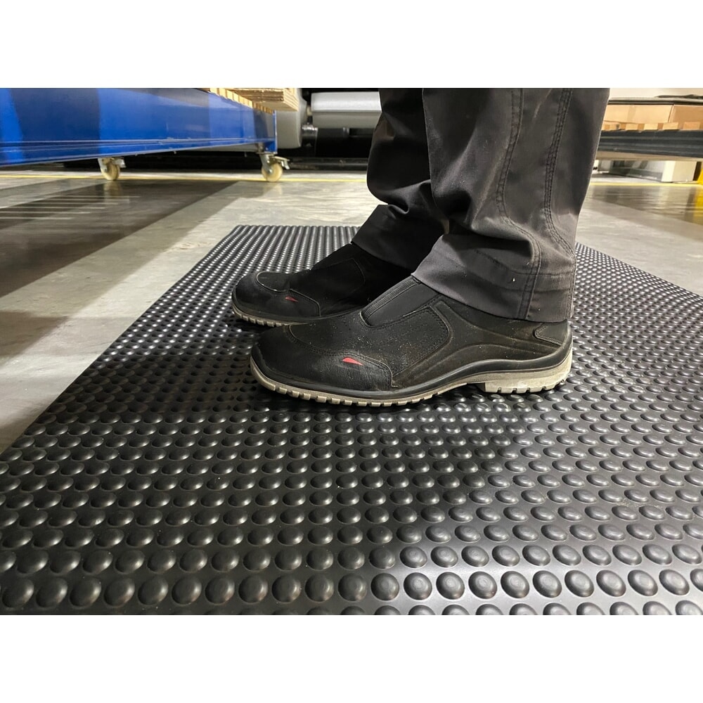 Número de imagen del producto 4: Steinbock® alfombrilla antifatiga ErgoSoft Pro, patrón de semiesfera, 2 capas, A x L 900 mm x 1500 mm, negra/amarilla