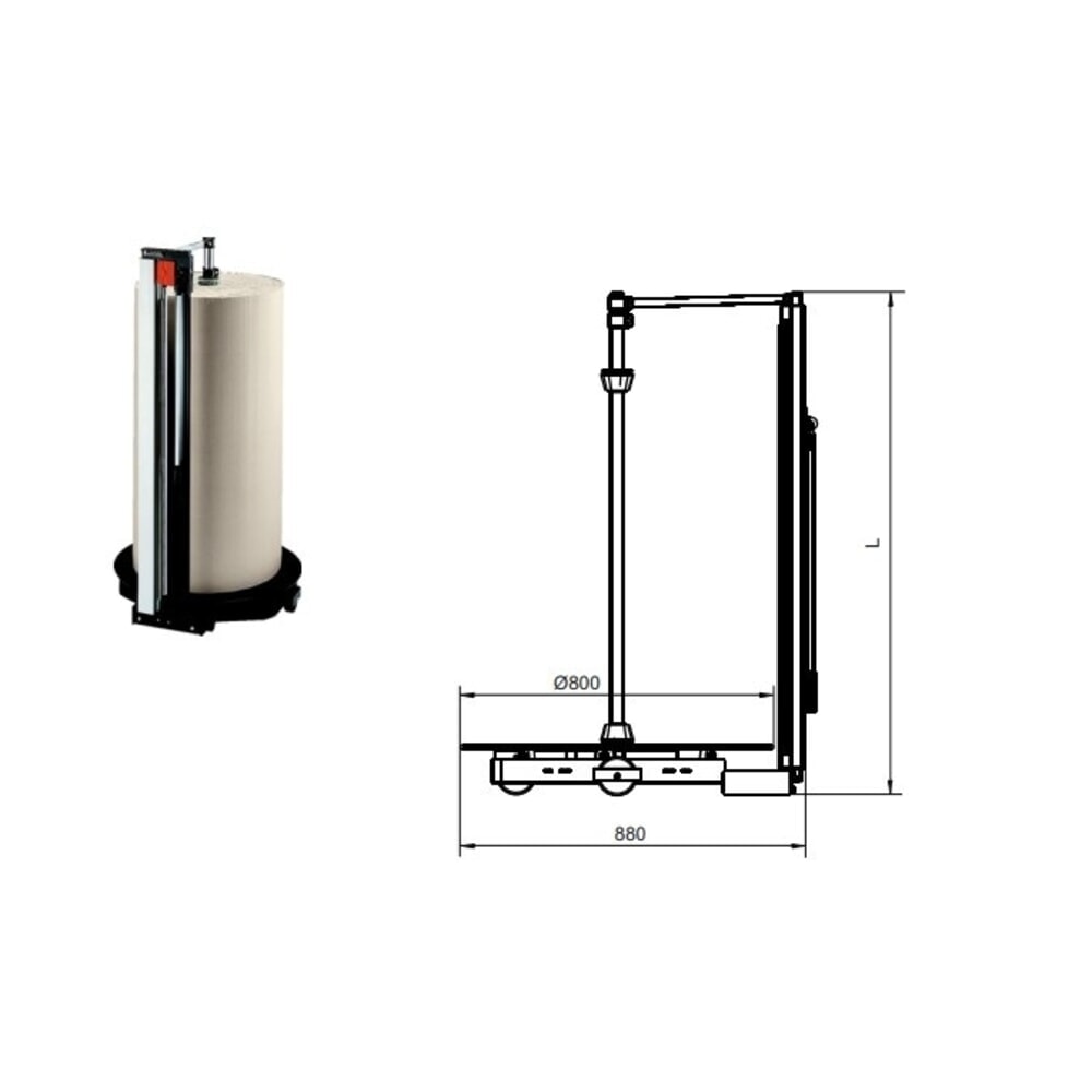 Número de imagen del producto 4: Soporte de corte vertical, máx. 200 kg, diámetro del rollo máx. 700 mm, ancho de corte 1.000 mm