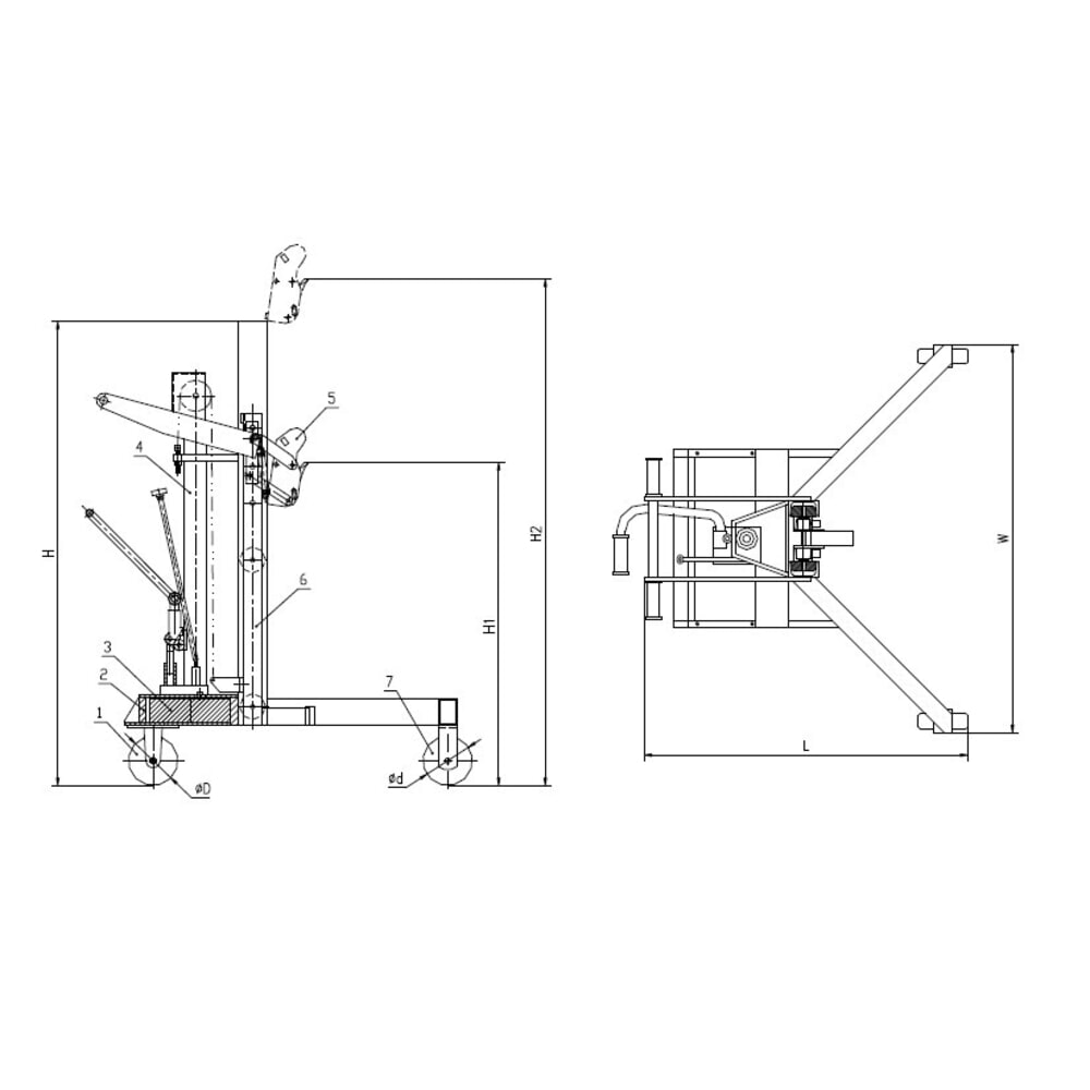 Número de imagen del producto 3: Elevador de bidones con pedal, toma esquinada, altura de elevación 500 mm, CC 450 kg, RAL 3020 rojo tráfico