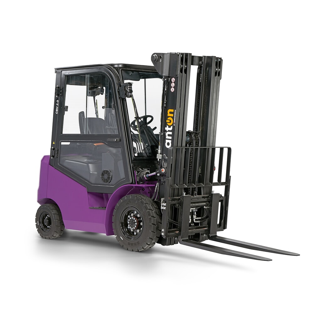 Número de imagen del producto 8: AntOn by Jungheinrich apilador eléctrico CBH 2.0 con mástil telescópico triple, altura de elevación 4800 mm, capacidad de carga 2000 kg, cabina de protección contra el mal tiempo Comfort, incluye cargador incorporado.