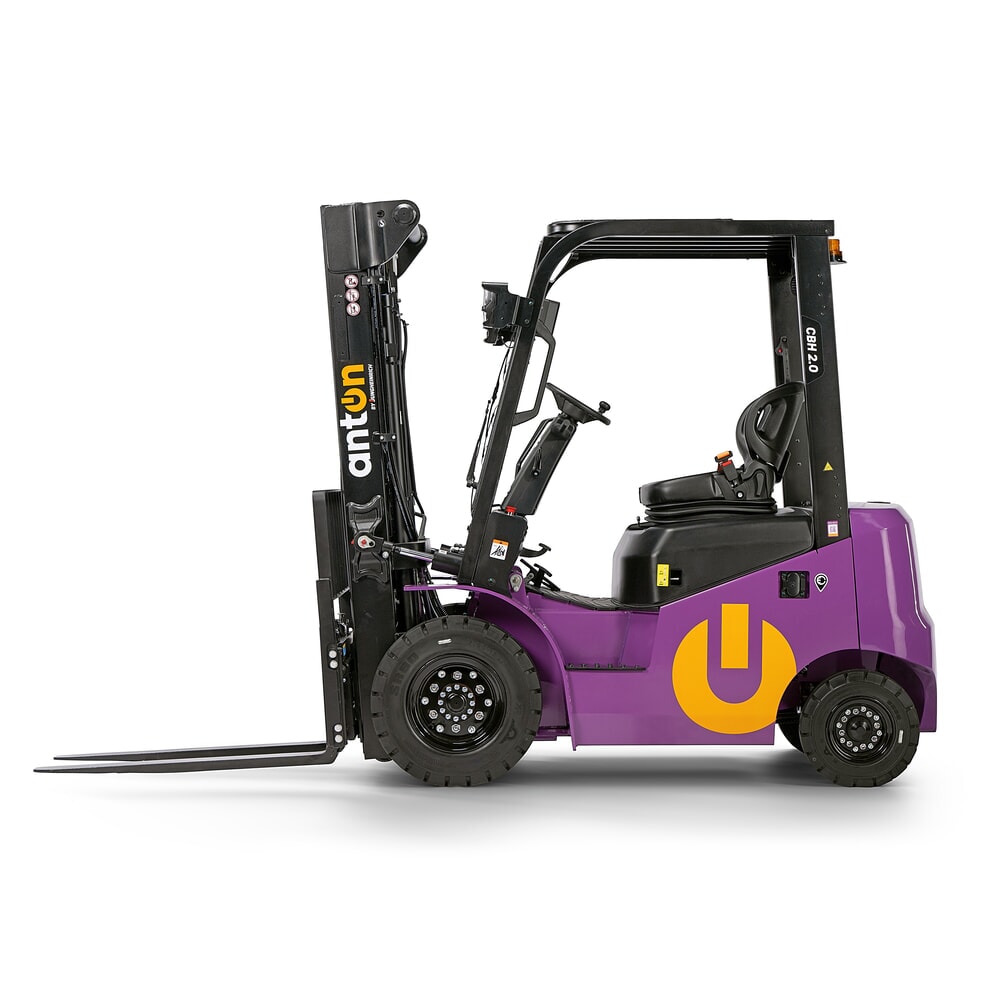Número de imagen del producto 8: AntOn by Jungheinrich apilador eléctrico CBH 2.0 con mástil telescópico triple, altura de elevación 4800 mm, capacidad de carga 2000 kg, cabina de protección contra el mal tiempo Eco, incluye cargador incorporado.