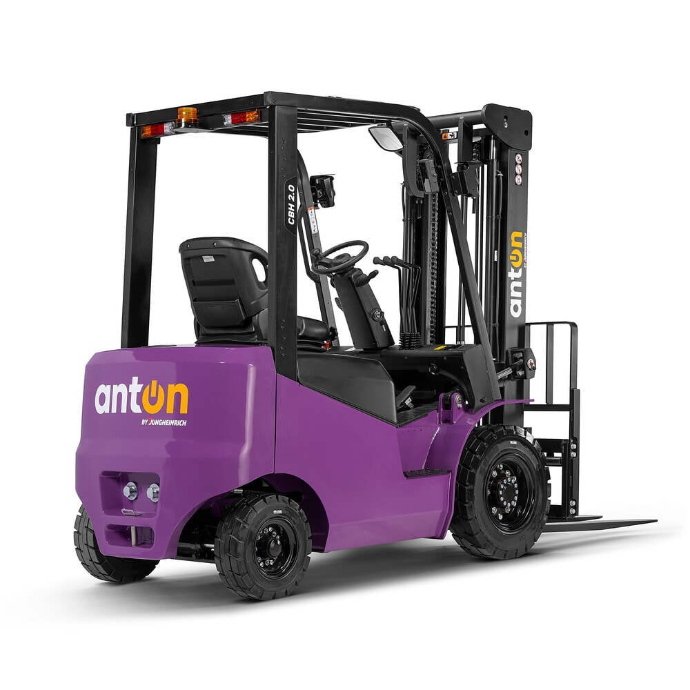 Número de imagen del producto 8: AntOn by Jungheinrich apilador eléctrico CBH 2.0 con mástil de elevación telescópico doble, altura de elevación 3300 mm, capacidad de carga 2000 kg, incluye cargador incorporado.