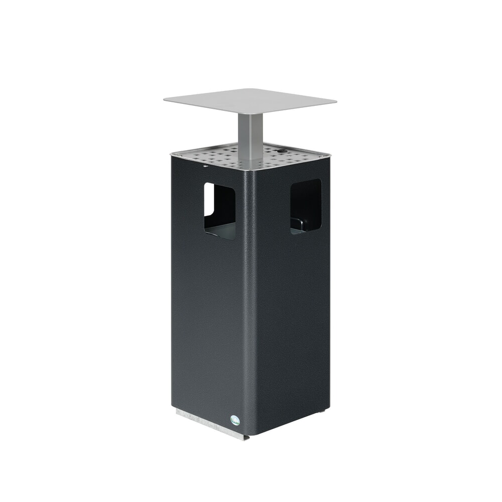 Imagen del producto: Cenicero combinado VAR® E14, con 3 bocas de vertido y techo con cerradura, color plata antigua