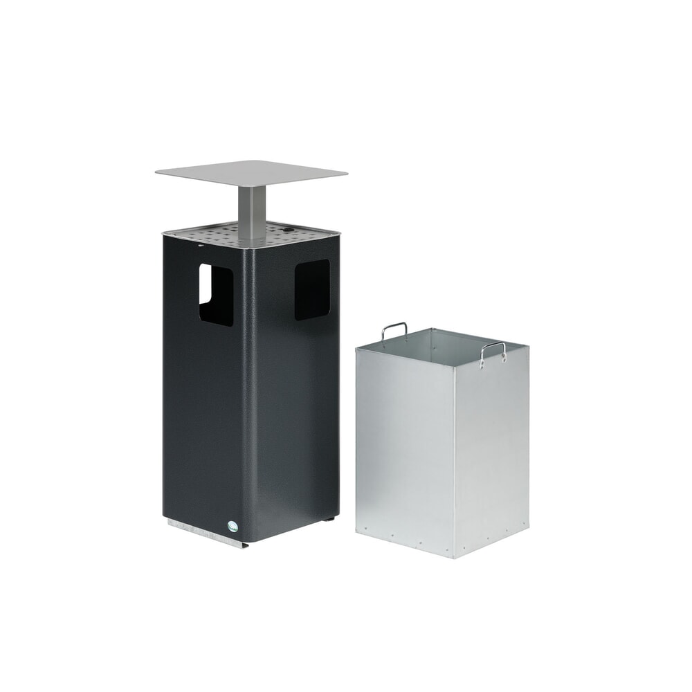 Número de imagen del producto 3: Cenicero combinado VAR® E14, con 3 bocas de vertido y techo con cerradura, color plata antigua