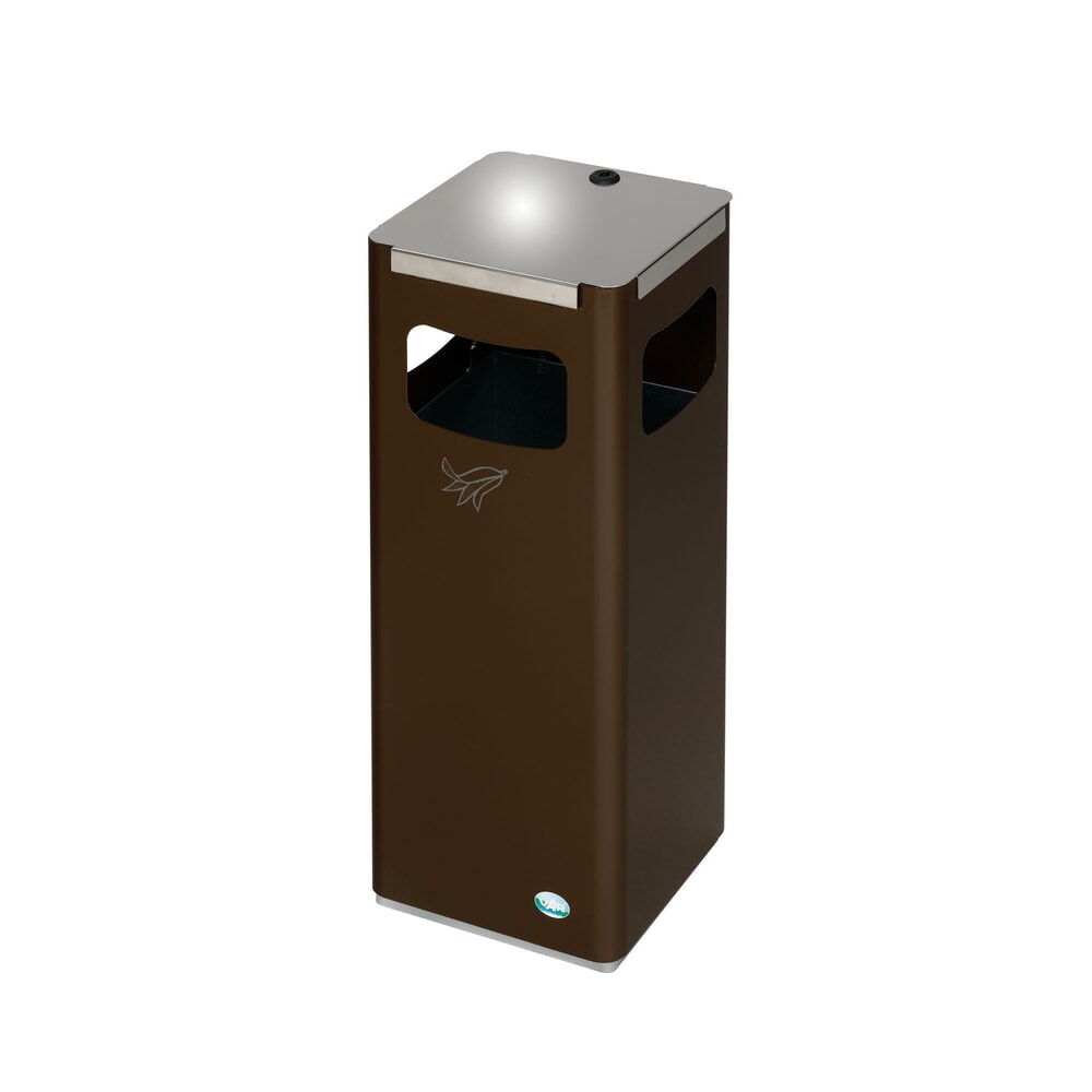 Imagen del producto: VAR® WSG 25R contenedor de reciclaje, para el exterior, con 3 bocas de vertido, volumen de 22 litros, marrón sepia
