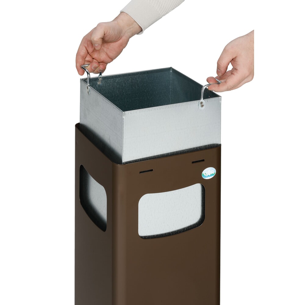 Número de imagen del producto 3: VAR® WSG 25R contenedor de reciclaje, para el exterior, con 3 bocas de vertido, volumen de 22 litros, marrón sepia