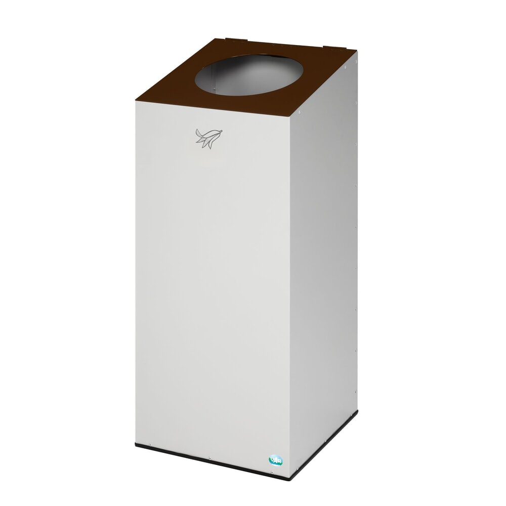 Imagen del producto: VAR® WSG 38 contenedor de reciclaje, con aro de sujeción y boca de vertido redonda, gris claro/marrón sepia
