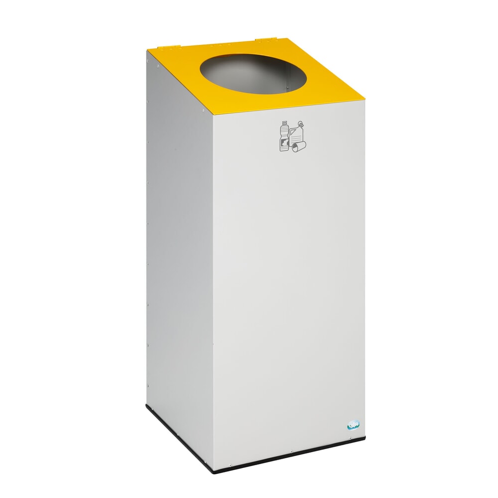 Número de imagen del producto 1: VAR® WSG 38 contenedor de reciclaje, con aro de sujeción y boca de vertido redonda, gris claro/amarillo tráfico
