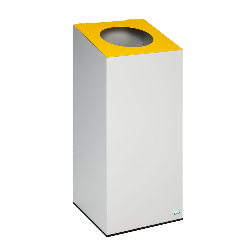 Número de imagen del producto 3: VAR® WSG 38 contenedor de reciclaje, con aro de sujeción y boca de vertido redonda, gris claro/amarillo tráfico