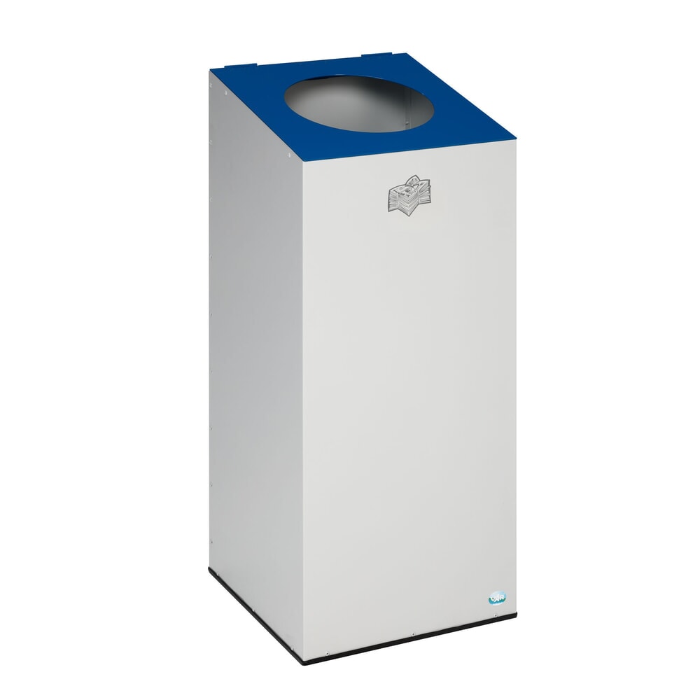 Número de imagen del producto 1: VAR® WSG 38 contenedor de reciclaje, con aro de sujeción y boca de vertido redonda, gris claro/azul genciana