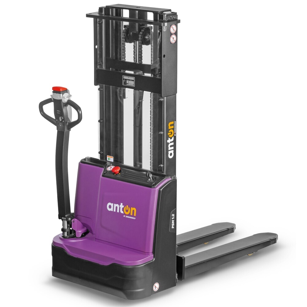 Imagen del producto: AntOn by Jungheinrich carretilla elevadora eléctrica PSM 1.2, con mástil de elevación telescópico doble, capacidad de carga 1200 kg, altura de elevación 3622 mm