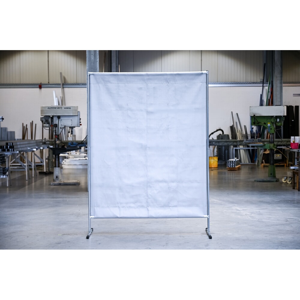 Número de imagen del producto 1: Pantalla de protección de soldadura, manta antichispas y antitérmica según DIN EN 13501-1, AxH 1.400 x 2.000 mm, gris/plata