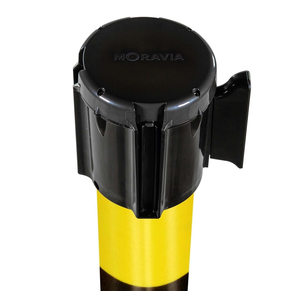 Número de imagen del producto 2: Poste de aviso para cinta Moravia, altura 950 mm, negro/amarillo