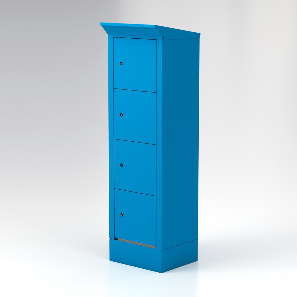 Imagen del producto: Thur Metall armario de carga de baterías recargables, para exteriores IP 44, HxAxF 2000 mm x 600 mm x 500 mm, cerradura con llave, azul claro