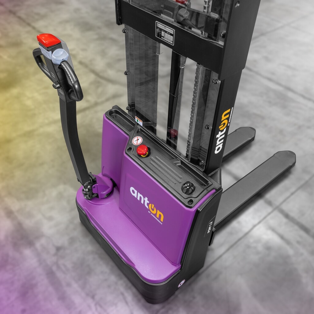 Número de imagen del producto 2: AntOn by Jungheinrich apilador eléctrico PSM 1.2, con mástil de elevación telescópico doble, capacidad de carga 1200 kg, altura de elevación 2522 mm