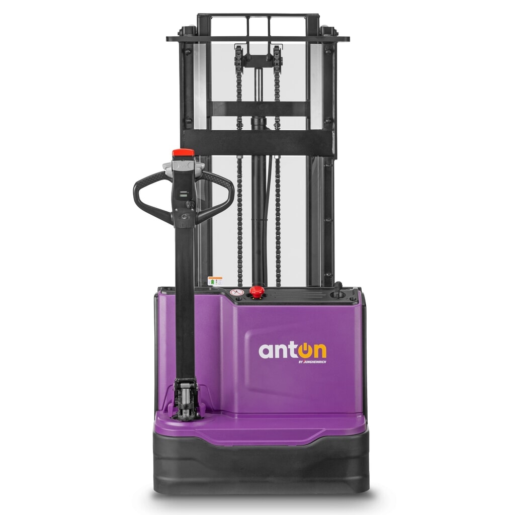 Número de imagen del producto 4: AntOn by Jungheinrich apilador eléctrico PSM 1.2, con mástil de elevación telescópico doble, capacidad de carga 1200 kg, altura de elevación 2522 mm