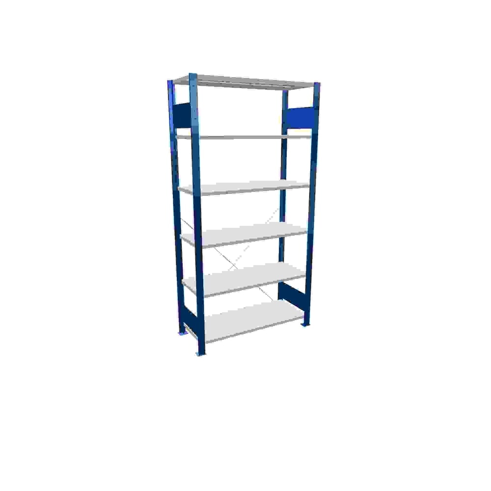 Imagen del producto: Estantería de cargas pequeñas SCHULTE azul genciana/gris claro con 6 estantes de chapa de acero, carga por estante 150 kg, HxAxF 2.000 x 1.060 x 436 mm