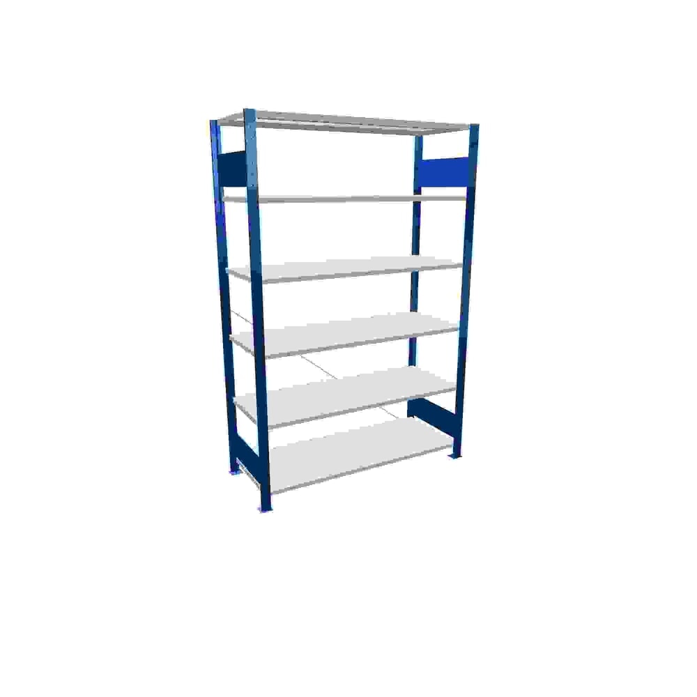 Imagen del producto: Estantería de cargas pequeñas SCHULTE azul genciana/gris claro con 6 estantes de chapa de acero, carga por estante 150 kg, HxAxF 2.000 x 1.360 x 536 mm