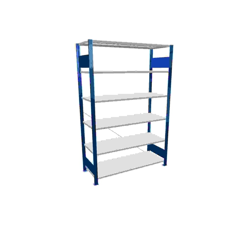 Imagen del producto: Estantería de cargas pequeñas SCHULTE azul genciana/gris claro con 6 estantes de chapa de acero, carga por estante 150 kg, HxAxF 2.000 x 1.360 x 536 mm
