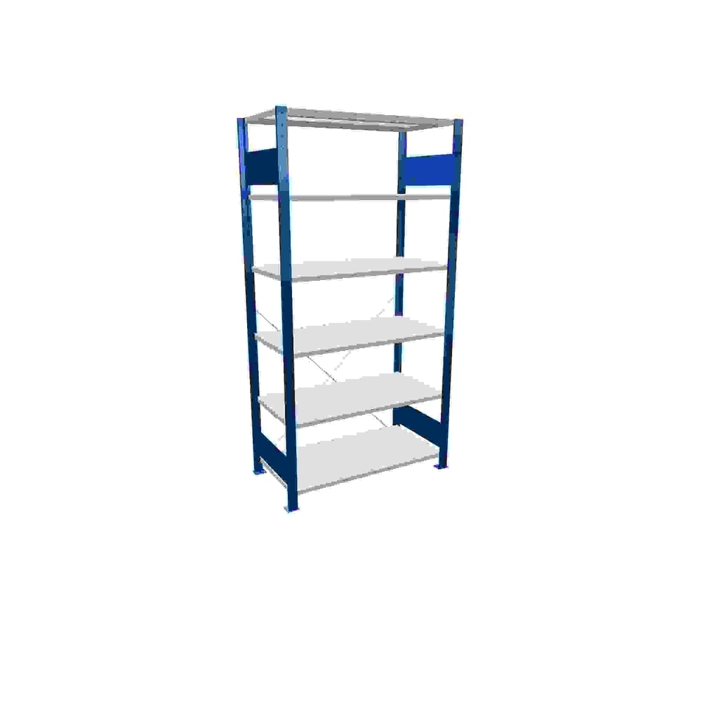 Imagen del producto: Estantería de cargas pequeñas SCHULTE azul genciana/gris claro con 5 estantes de chapa de acero, carga por estante 150 kg, HxAxF 2.000 x 1.060 x 536 mm