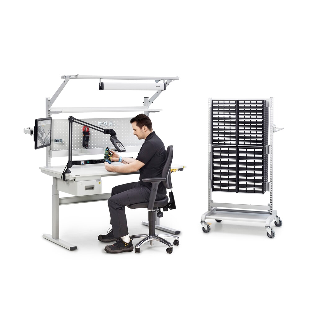 Número de imagen del producto 4: Mesa de trabajo TRESTON TED ESD, ajuste en altura eléctrico, H x A x F 630-1.270 x 1.100 x 800 mm
