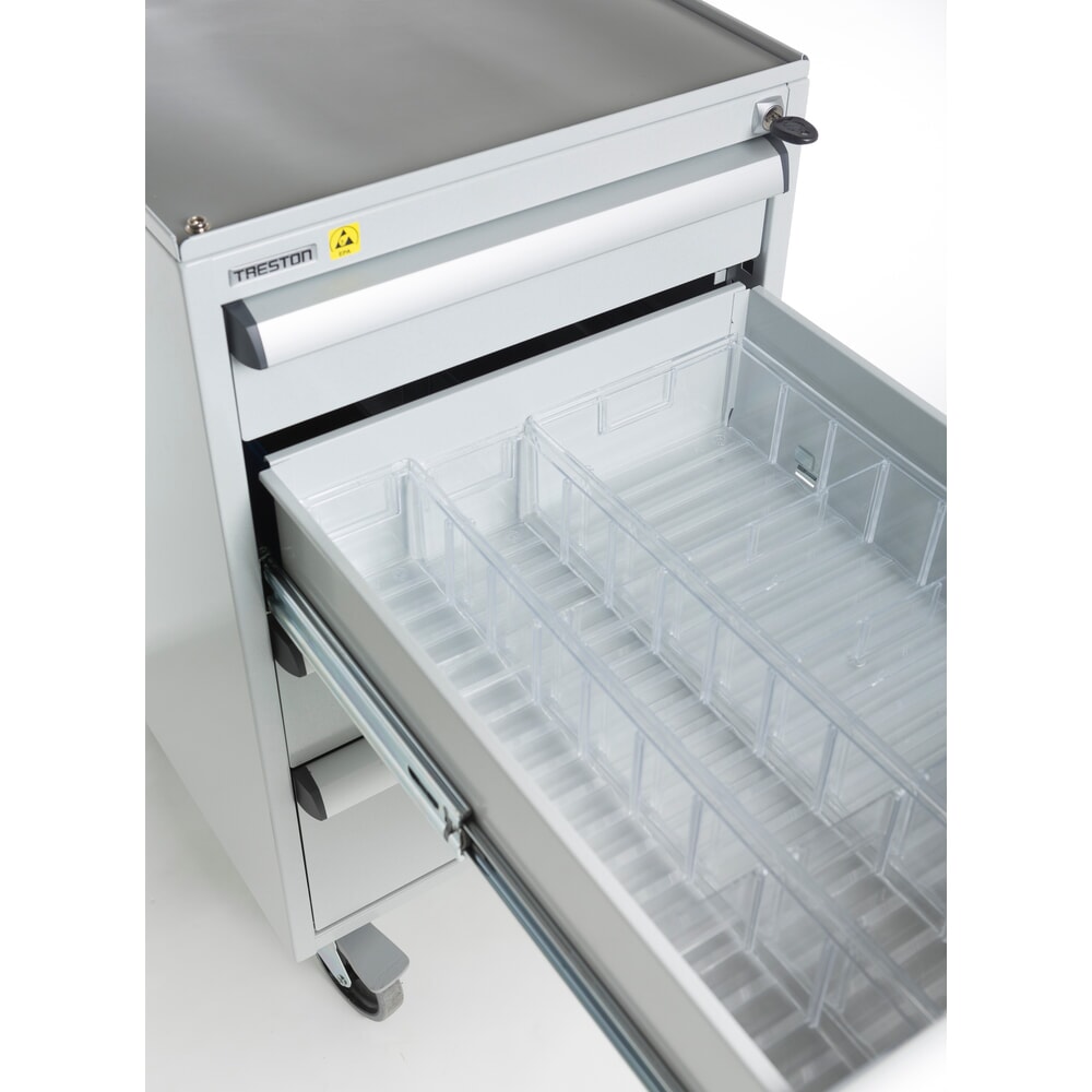Número de imagen del producto 3: Caja de almacenamiento visible TRESTON hecha de poliestireno, incluye Etiquetas, HxAxF 82 x 186 x 300 mm