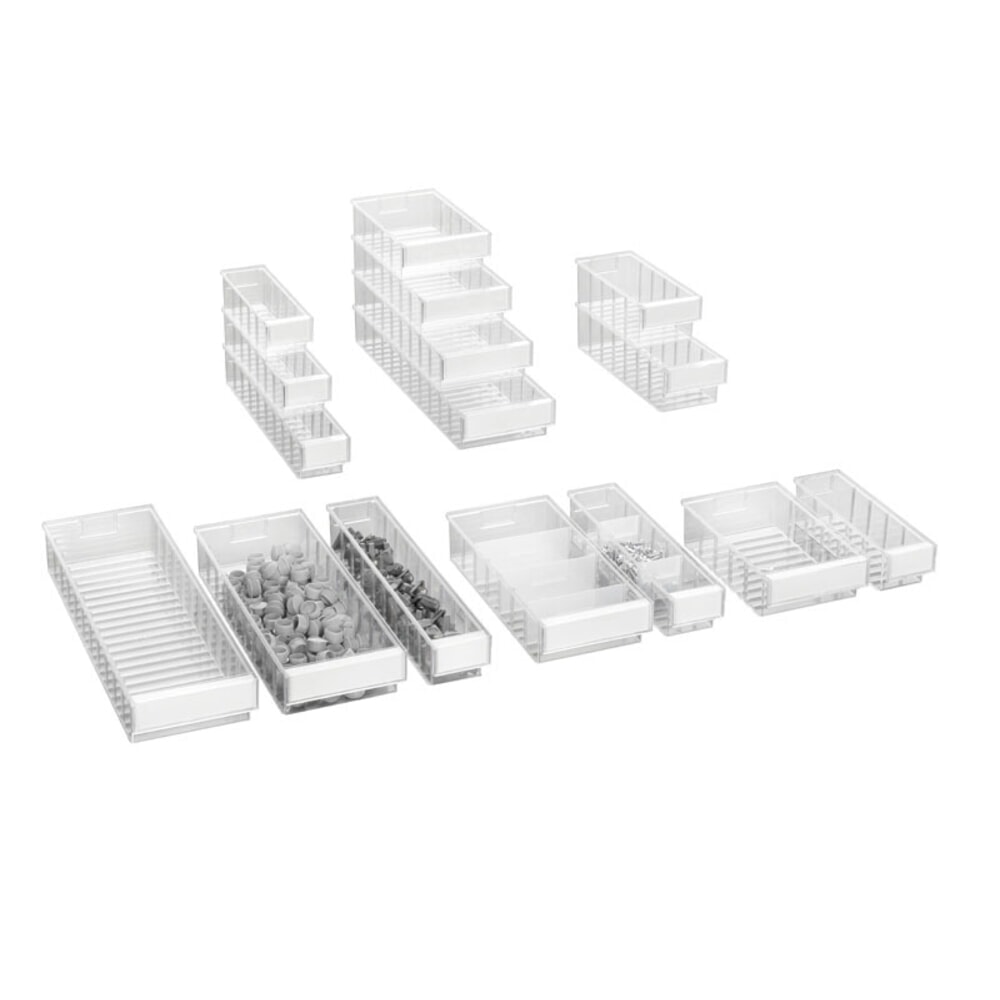 Número de imagen del producto 5: Caja de almacenamiento visible TRESTON hecha de poliestireno, incluye Etiquetas, HxAxF 82 x 186 x 300 mm