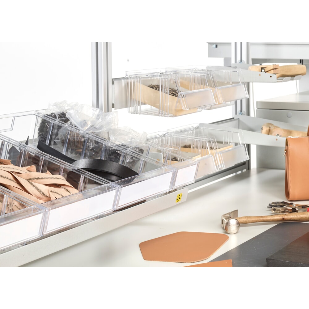 Número de imagen del producto 6: Caja de almacenamiento visible TRESTON hecha de poliestireno, incluye Etiquetas, HxAxF 82 x 186 x 300 mm