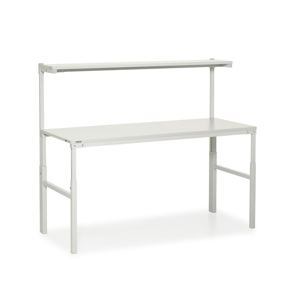 Imagen del producto: Mesa de trabajo TRESTON con estante elevado, ajustable en altura, CC 300 kg, AxF 1.800 x 900 mm