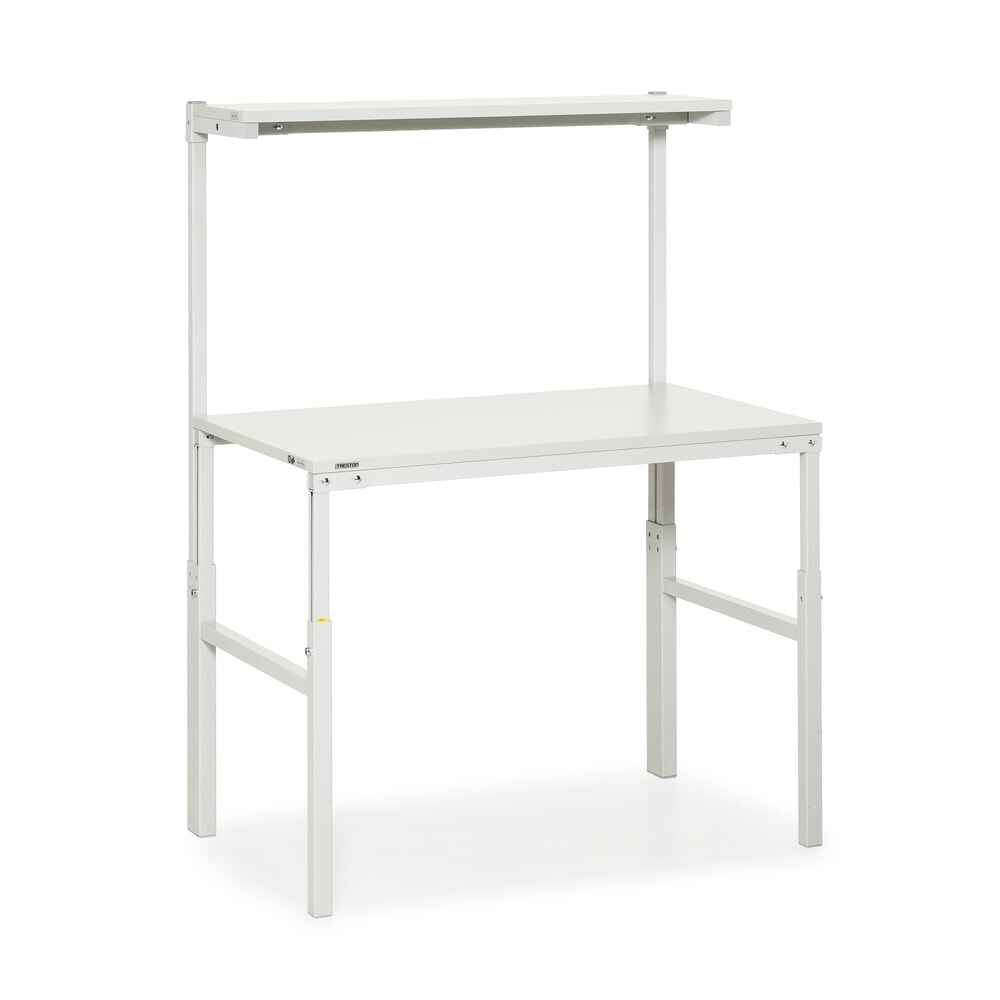 Imagen del producto: Mesa de trabajo TRESTON con estante elevado, ajustable en altura, CC 300 kg, AxF 1.200 x 700 mm