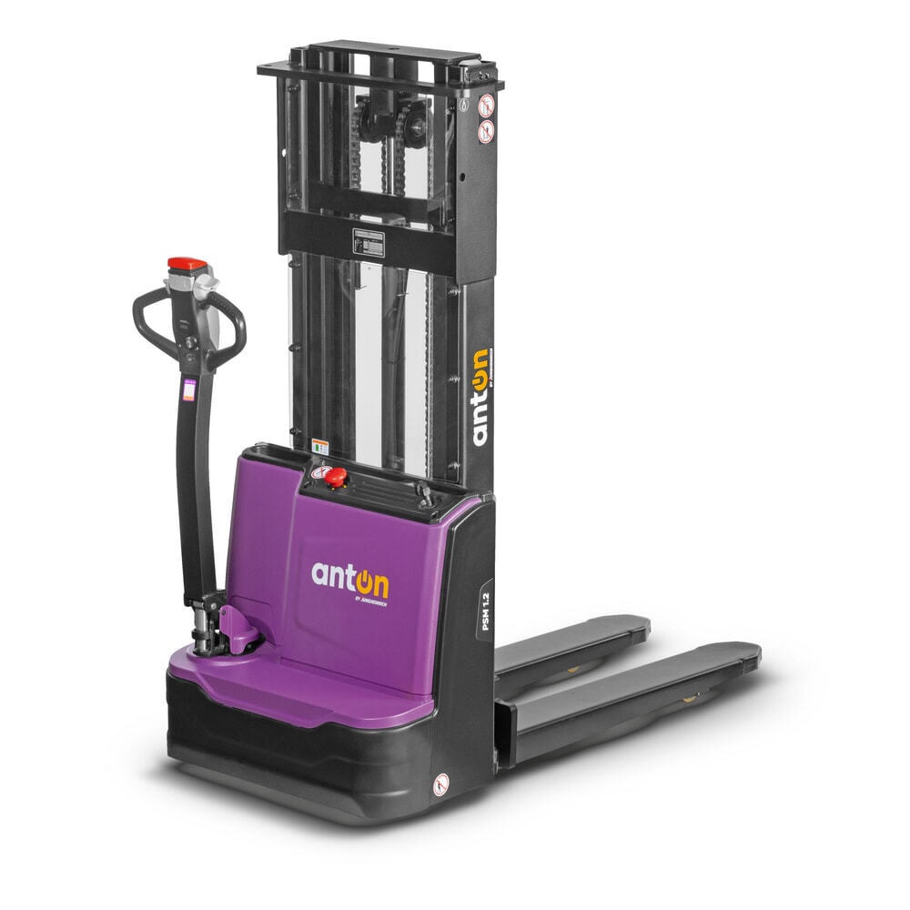 Imagen del producto: AntOn by Jungheinrich apilador eléctrico PSM 1.2, con mástil de elevación telescópico doble, capacidad de carga 1200 kg, altura de elevación 2522 mm