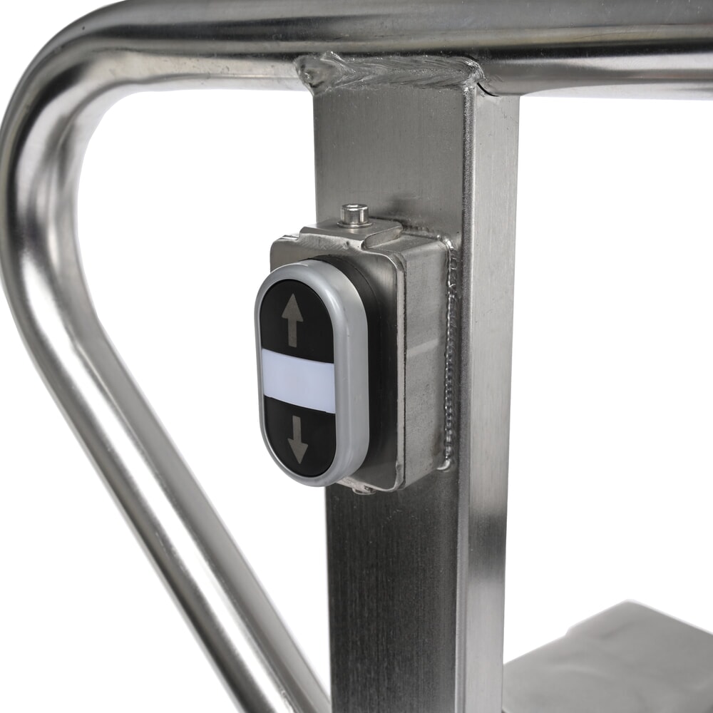 Número de imagen del producto 11: Transpaleta de tijera de acero inoxidable Ameise® PTM 1.0 Scissor INOX, capacidad de carga 1000 kg, electrohidráulica, longitud de horquilla 1200 mm, nailon