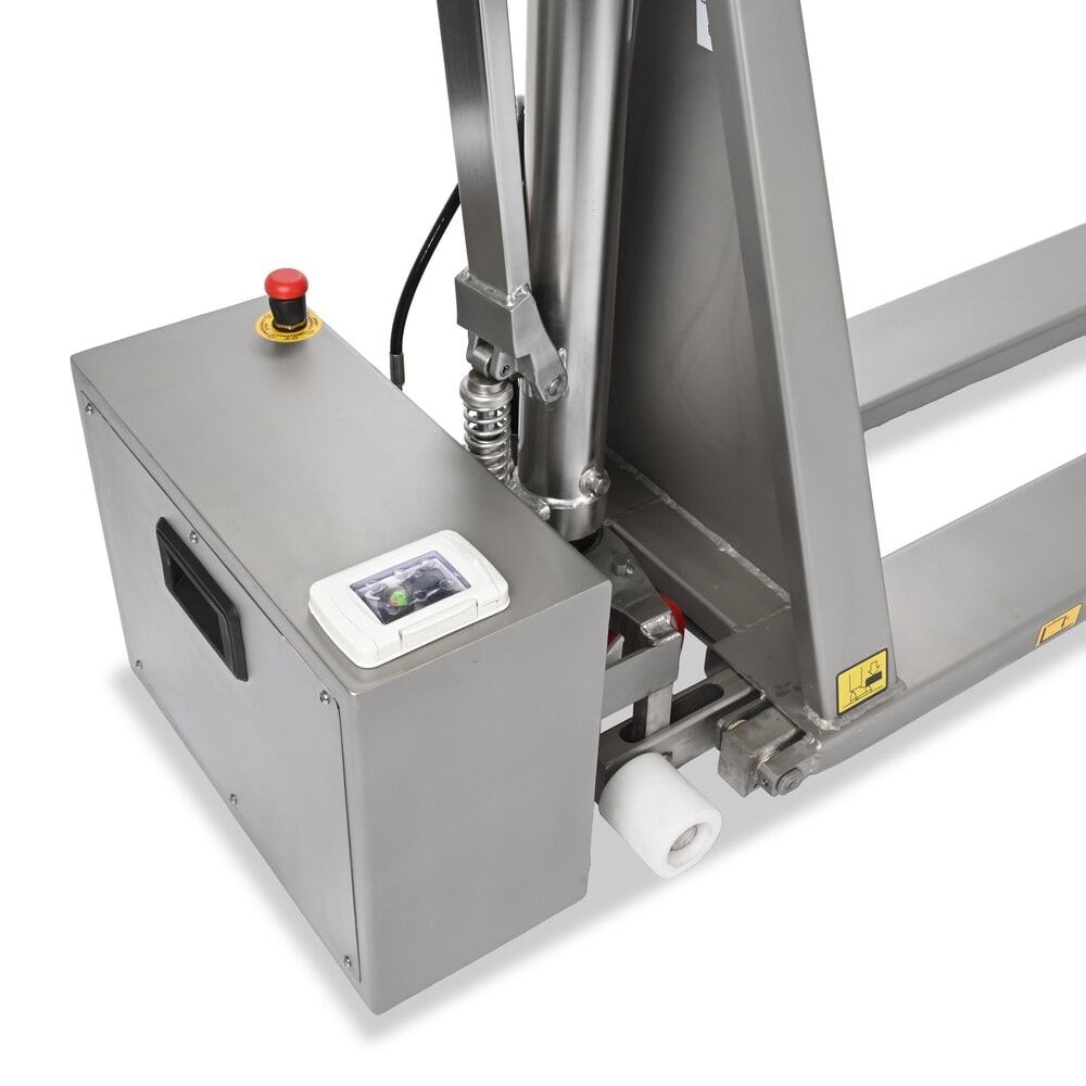 Número de imagen del producto 13: Transpaleta de tijera de acero inoxidable Ameise® PTM 1.0 Scissor INOX, capacidad de carga 1000 kg, electrohidráulica, longitud de horquilla 1200 mm, nailon