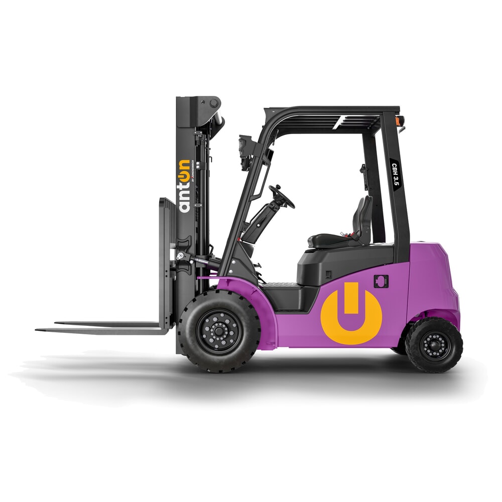 Imagen del producto: AntOn by Jungheinrich apilador eléctrico CBH 3.5 con mástil telescópico triple, altura de elevación 4.800 mm, capacidad de carga 3.500 kg, cabina de protección contra el mal tiempo Eco, incluye cargador externo de 80 V, 60 A, CEE, 5 pines