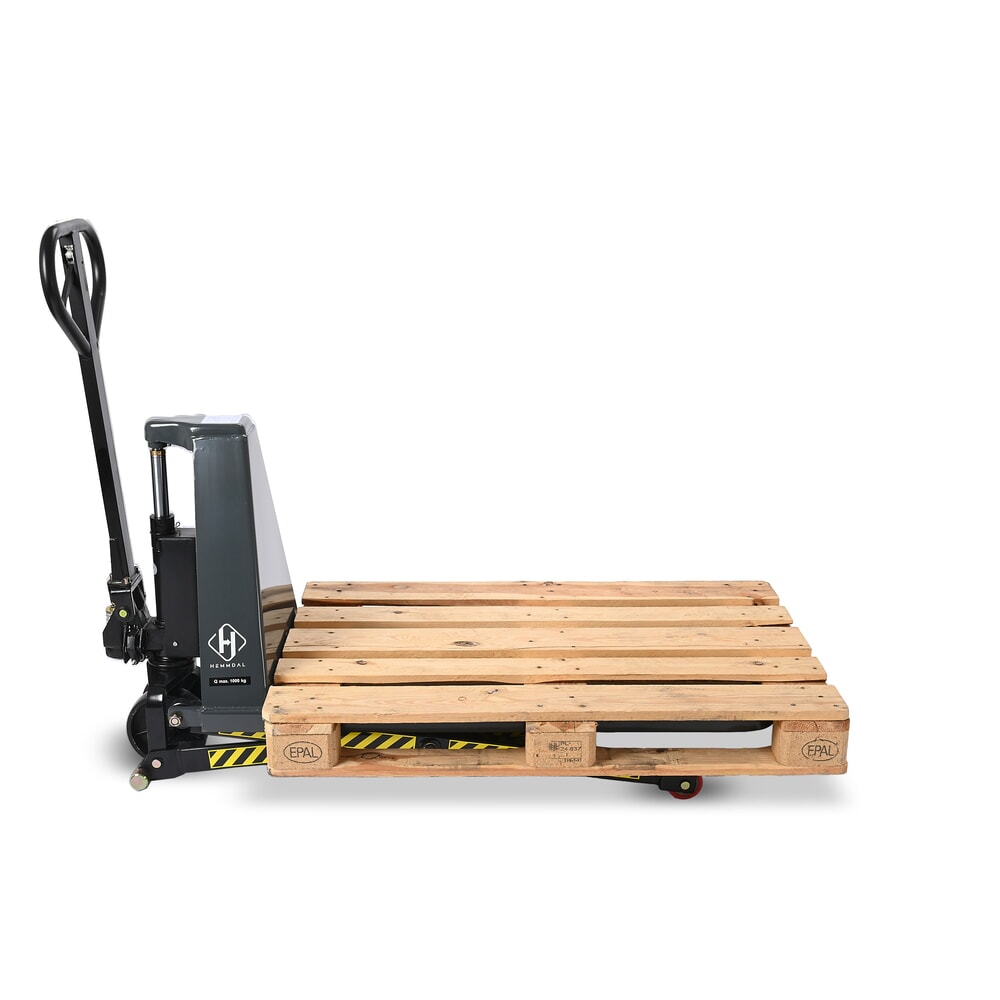 Número de imagen del producto 12: Transpaleta de tijera HEMMDAL PTM 1.0, capacidad de carga 1.000 kg, longitud de horquilla 1.150 mm, poliuretano, rodillo simple