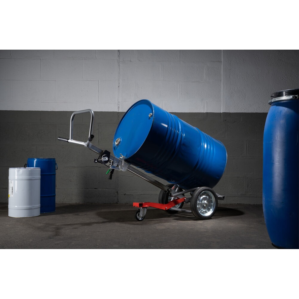 Número de imagen del producto 3: Manuvit carro para bidones con torno elevador, para bidones metálicos y de plástico, volumen 120 l y 220 l