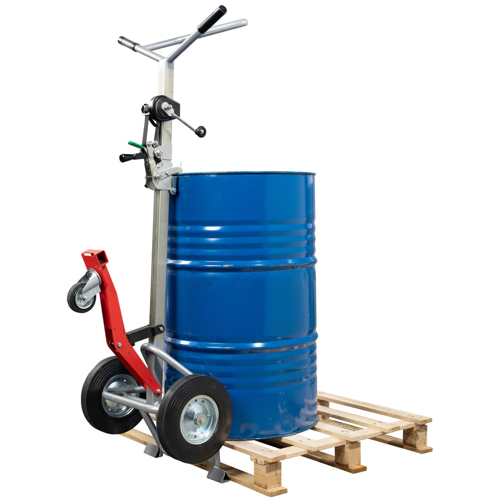 Número de imagen del producto 5: Manuvit carro para bidones con torno elevador, para bidones metálicos y de plástico, volumen 120 l y 220 l